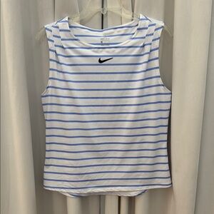 Nike Women's Blue Striped Tank Top Dry Fit Size L